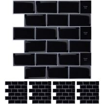 Feiyue - Lot de 5 papiers peints autocollants noirs en époxy, imperméables et résistants à l'humidité, pour la maison, la cuisine, la salle de bain