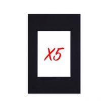 5 passe-partouts standard noirs pour cadre 20 x 30 cm - Photo 13 x 18 cm