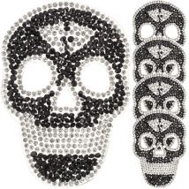 Feiyue - Lot de 5 patchs brodés multifonctions en forme de crâne pour décoration du dos