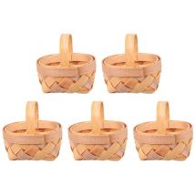 Lot de 5 petits paniers de ferme avec poignées – Rangement de cadeaux de bonbons de mariage