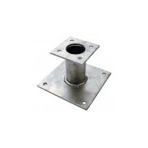 Sud Bois - Lot de 5 Pieds de poteau fixe double platine de hauteur 150 mm