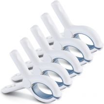 Sunxury - Lot de 5 pinces à serviettes de plage coupe-vent pour chaise de plage, pinces à linge en plastique, grandes épingles à linge pour