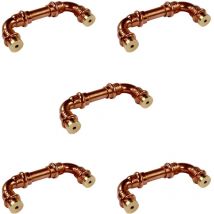 Arcanaute - Lot de 5 - Poignée Matière Cuivre Laiton Rétro Entraxe 96 cm Ø12