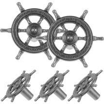 Lot de 5 poignées de tiroir antiques en forme de bateau nautique océanique pour commode et armoire