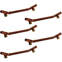 Arcanaute - Lot de 5 Poignées élégantes en Cuivre - Entraxe 160 mm - Ø12