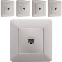 Lot de 5 prises RJ45 Blanc Artezo