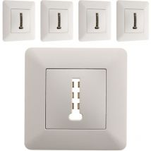 Lot de 5 prises téléphone 8 plots Blanc Artezo