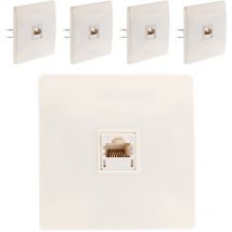Lot de 5 prises téléphone rj 45 vis + griffes Blanc Diwone