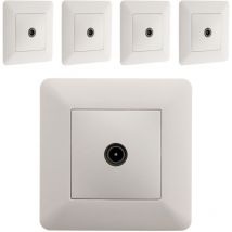 Lot de 5 prises tv Ø9,52mm Blanc Artezo