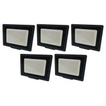 Optonica - Lot de 5 Projecteurs led Noirs 100W (500W) IP65 8000 lumens - Blanc Naturel 4500K