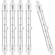 Lot de 5 R7S Ampoule Halogène 118mm 400W 230V, Tige Halogène , Ampoule HalogèneLampe Tige Halogène Dimmable pour Spot de Bâtiment, Eclairage Paysage
