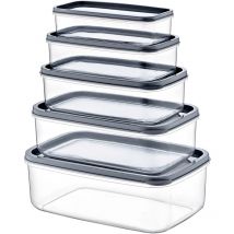 Lot de 5 récipients alimentaires hermétiques de forme rectangulaire 7house