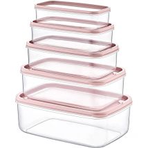 Lot de 5 récipients alimentaires hermétiques de forme rectangulaire 7house