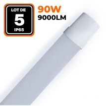 Lot De 5 Réglettes Led 90w 9000lm 150cm Étanche Ip65