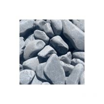 King Matériaux - Lot de 5 sacs de +/- 20 kg - Galet Gris Anthracite De Marbre 25/40