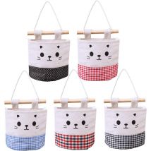 Lot de 5 sacs de rangement muraux, petits et mignons organisateurs de poches fixés au mur, à suspendre au-dessus de la porte
