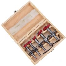Lot de 5 scies cloches pour le travail du bois, forets, forets à écrou, forets à chanfreiner pour charnières, forets pour bois et bambou