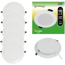 Lampesecoenergie - Lot de 5 Spot Encastrable led Downlight Panel Extra-Plat 7W Blanc Neutre 4200-4500K