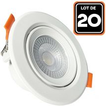 Europalamp - Lot de 20 Spots led Encastrable Rond 5W - Blanc Froid 6500K