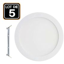 Europalamp - 5 Spot Encastrables led 18W Rond Extra-Plat Blanc Froid 6000K