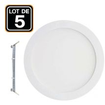 5 Spot Encastrables led 6W Rond Extra-Plat Blanc Chaud 3000K