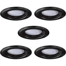 Lampesecoenergie - Lot de 5 Spots Encastrables Fixe Noir Mat avec GU10 led 5W eqv. 50W Blanc Neutre 4000K