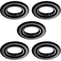 Lampesecoenergie - Lot de 5 Spots encastrables orientables Noir Mat avec GU10 led de 5W eqv. 50W Blanc Chaud 3000K