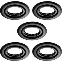 Lampesecoenergie - Lot de 5 Spots encastrables orientables Noir Mat avec GU10 led de 5W eqv. 50W Blanc Froid 6000K