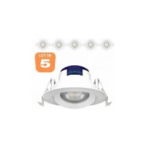 Atout Loisir - Lot de 5 Spots led encastrables rond blanc 5W IP20 6500K