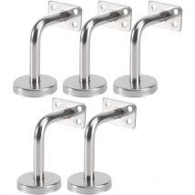 Ersandy - Lot de 5 Support Main Courante Inox - Murale Supports de Main Courante pour Escalier Exterieur Intérieur, Rampe Escalier Bois, Rail