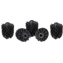 Lot de 5 têtes de brosse de toilette, brosses de toilette en vrac avec fil de 12 mm, tête de brosse de rechange diamètre 8 cm, noir