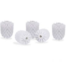 Lot de 5 têtes de brosse wc, brosses wc en vrac avec filetage 12 mm, têtes de brosse de rechange 8 cm de diamètre, blanc