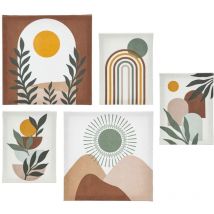 Lot de 5 toiles imprimées soleil