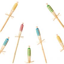 Devineau - Lot de 5 Torches Citronnelle Bambou coloris assorti 118cm - 1090012