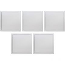 Lot de 5 trappes de visite métallique laquée blanche Semin 500 mm x 500 mm - ouverture poussez/lâchez - accès aux gaines techniques et conduites pour