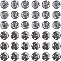 Feiyue - Lot de 50 boutons-pression à coudre, boutons-pression en métal, boutons-pression, 2 pièces, boutons-pression en laiton, ronds, accessoires