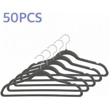 Lot de 50 Cintres à vêtement - En Velours - Gris