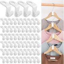 Houhence - Lot de 50 crochets de connexion pour cintres, gain de place, pour organisateur et rangement d'armoire, crochets de cintre, clips de