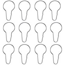 Lot de 50 crochets de rideau de douche en argent en forme de gourde, crochets de fenêtre en métal antirouille pour salle de bain