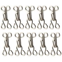 Lot de 50 crochets et œillets en métal avec boucle de fermeture, outils de couture artisanaux pour col, pantalon, manteau (argent)
