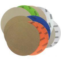 Lot de 50 Disques de Ponçage, Rond Papier de Verre, 125mm Disques Abrasifs Auto-Agrippants, Disques Abrasif de Ponçage Humide et Sec