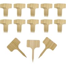 Lot de 50 étiquettes en bambou pour plantes de jardin, étiquettes durables en forme de t, 10 x 6 cm