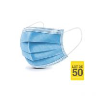 Lot de 50 Masques Chirurgicaux Jetables 3 plis Type ii Norme ce