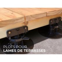 Deckibois - lot de 50 Plot pvc B50 réglable de 55 à 75mm