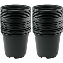 Lot de 50 Pots de Fleurs en Plastique Noir de 15 cm pour Plantes succulentes, légumes et boutures