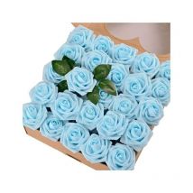 Tuserxln - Lot de 50 roses artificielles réalistes avec tige pour bouquets de mariage, centres de table, arrangements de fête, fête prénatale,