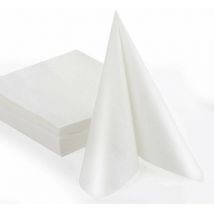 Lot de 50 serviettes 40x40 cm serviettes jetables de haute qualité, serviettes en papier 100% cellulose blanc, serviettes en tissu décoratives