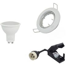 Lot de 50 Spot encastrable orientable blanc avec GU10 LED de 5W eq 50W Température de Couleur: Blanc chaud 2700K