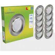 Lampesecoenergie - Lot de 50 Spot Led Encastrable Complete Alu Brossé Lumière Blanc Neutre 5W eq.50W ref.787