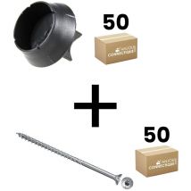 Sixbox - Lot De 50 Supports De Rail 17mm + 50 Vis Bois Ø5,0x60 Tête Fraisée Tx